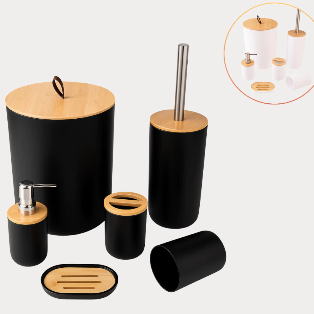 Kit Banheiro Bambu Luxo